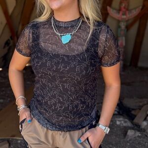Lariat Mesh Top